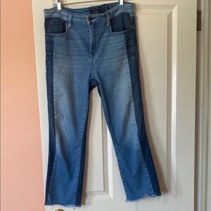 Sanctuary Denim Los Angeles Modern Strait Crop two-tone standard rise